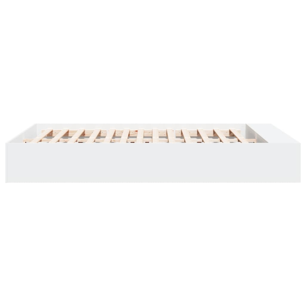vidaXL Bed Frame without Mattress White 150x200 cm King Size