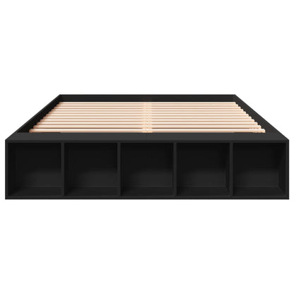 vidaXL Bed Frame without Mattress Black 150x200 cm King Size