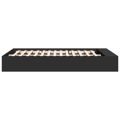 vidaXL Bed Frame without Mattress Black 150x200 cm King Size