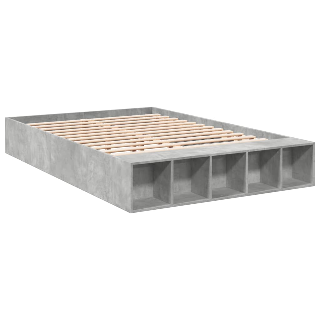 vidaXL Bed Frame without Mattress Concrete Grey 150x200 cm King Size