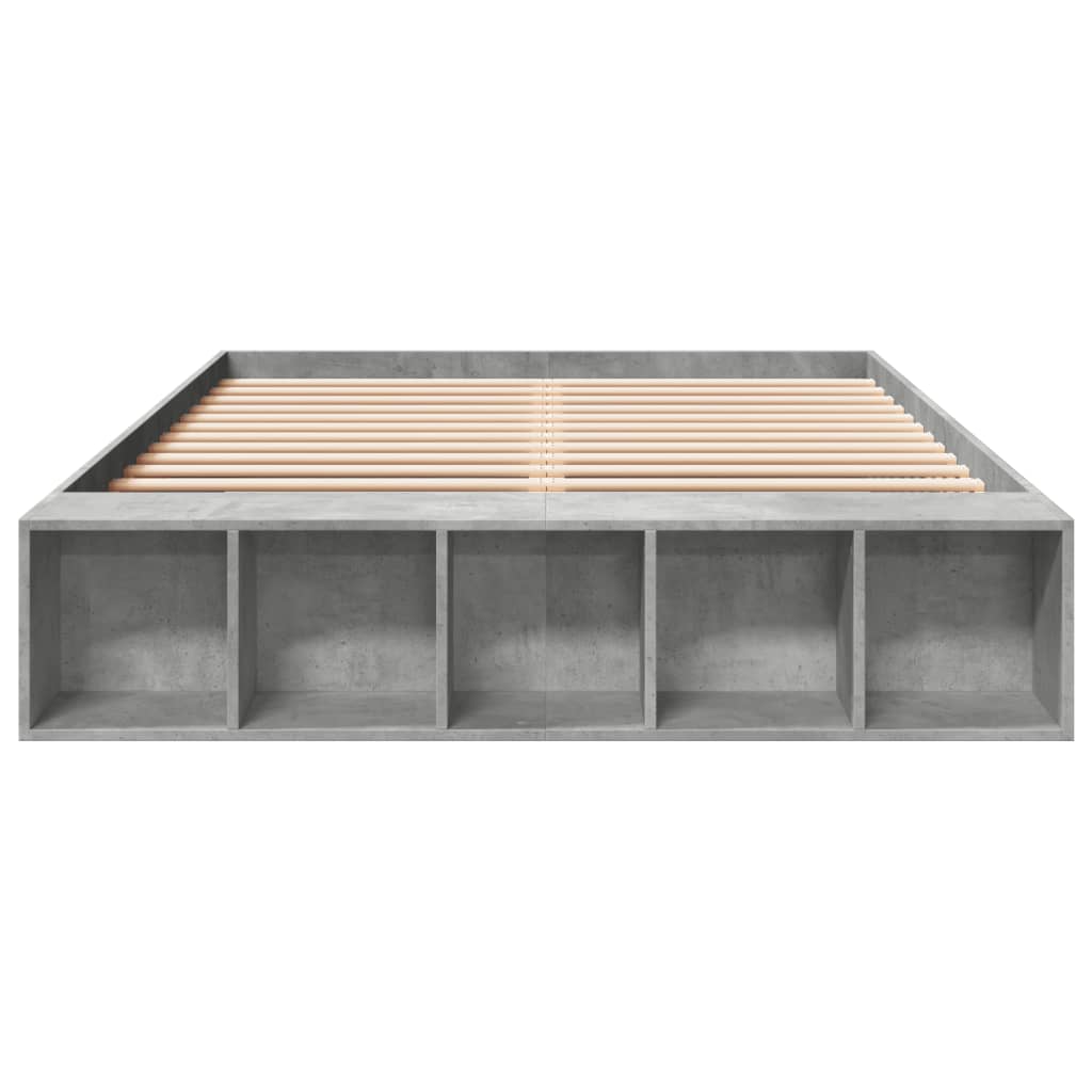 vidaXL Bed Frame without Mattress Concrete Grey 150x200 cm King Size