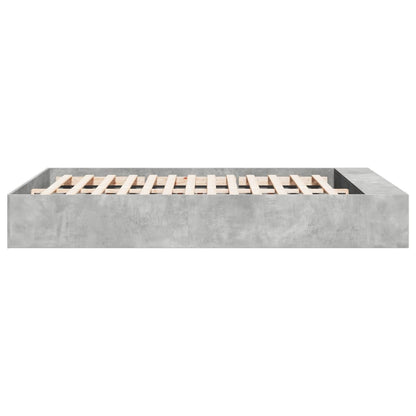 vidaXL Bed Frame without Mattress Concrete Grey 150x200 cm King Size