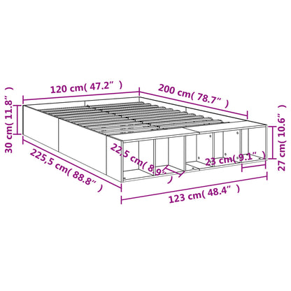vidaXL Bed Frame without Mattress Sonoma Oak 120x200 cm