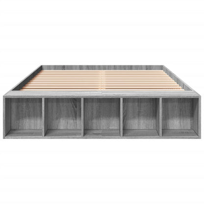 vidaXL Bed Frame without Mattress Grey Sonoma 140x190 cm