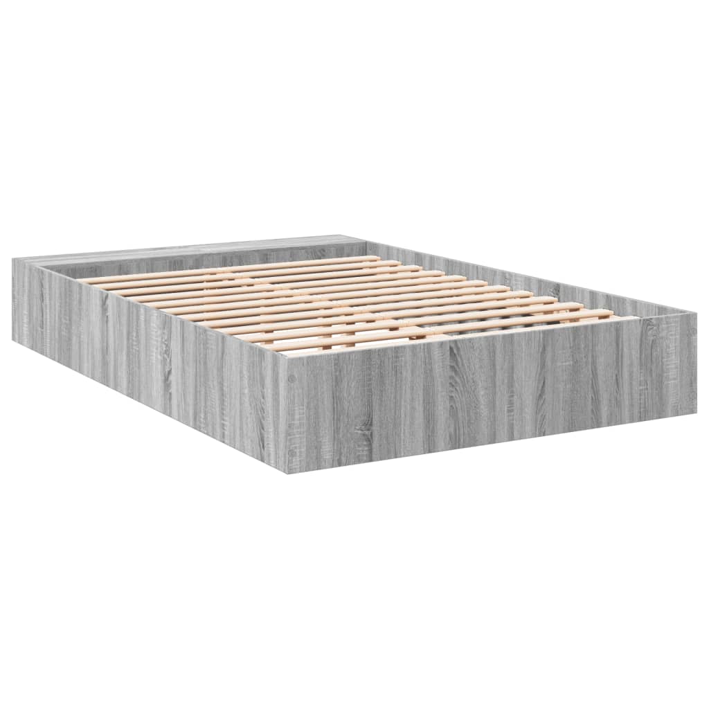 vidaXL Bed Frame without Mattress Grey Sonoma 140x190 cm