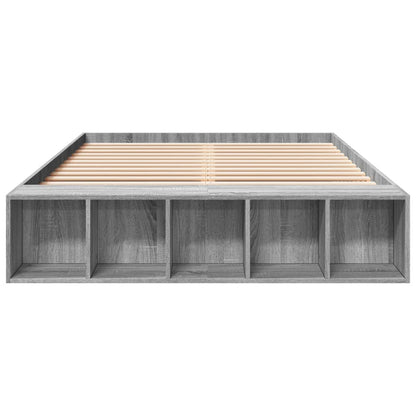 vidaXL Bed Frame without Mattress Grey Sonoma 135x190 cm Double