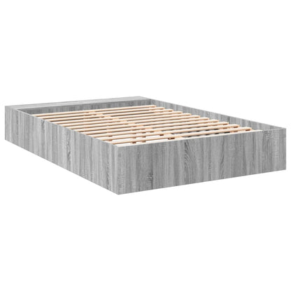 vidaXL Bed Frame without Mattress Grey Sonoma 135x190 cm Double