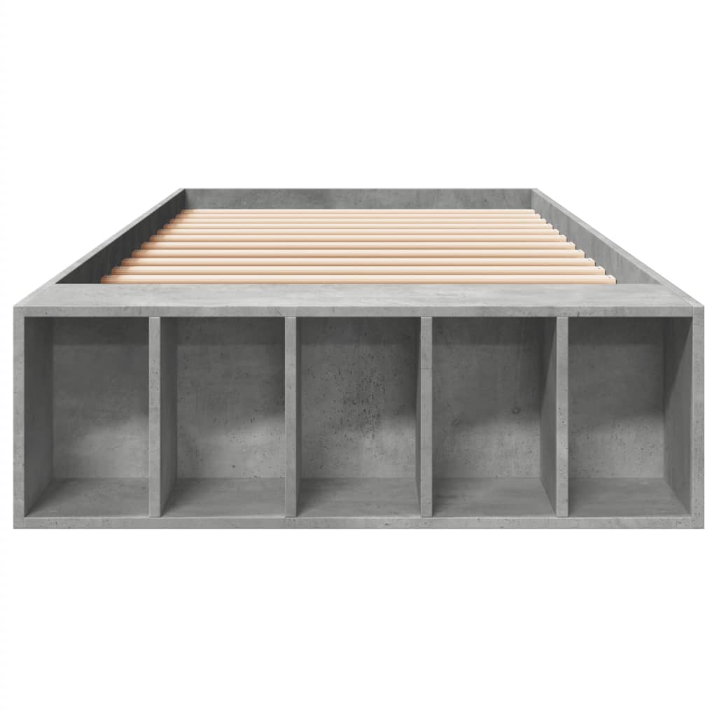 vidaXL Bed Frame without Mattress Concrete Grey 100x200 cm