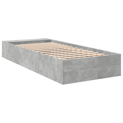vidaXL Bed Frame without Mattress Concrete Grey 100x200 cm