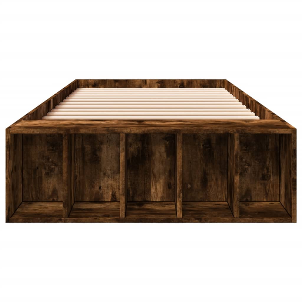 vidaXL Bed Frame without Mattress Smoked Oak 90x200 cm