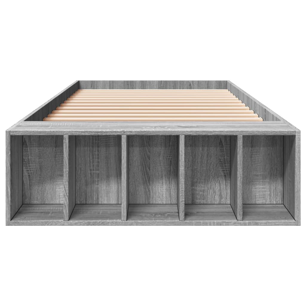 vidaXL Bed Frame without Mattress Grey Sonoma 90x200 cm