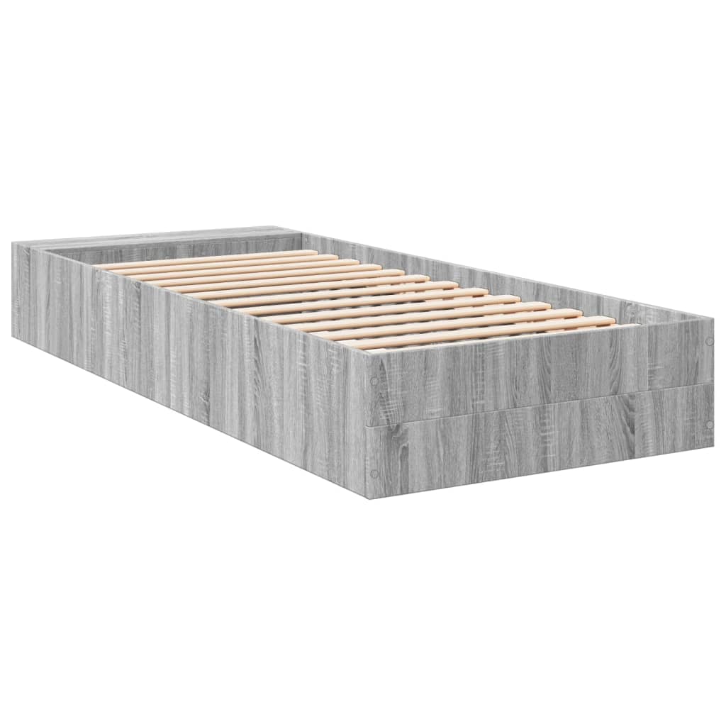 vidaXL Bed Frame without Mattress Grey Sonoma 90x200 cm