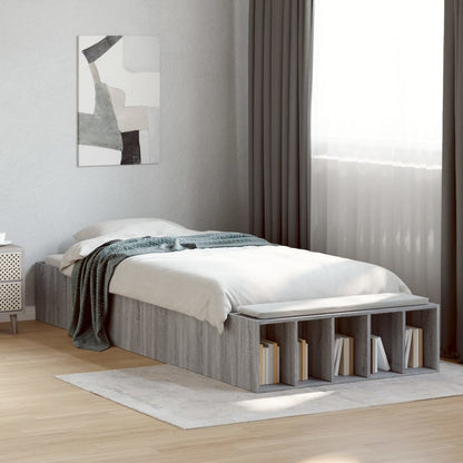 vidaXL Bed Frame without Mattress Grey Sonoma 90x200 cm