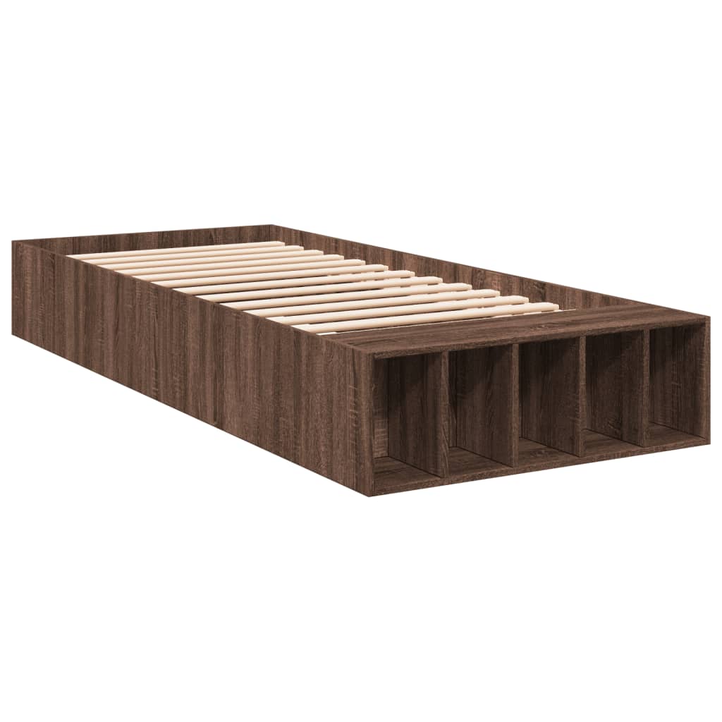 vidaXL Bed Frame without Mattress Brown Oak 90x200 cm