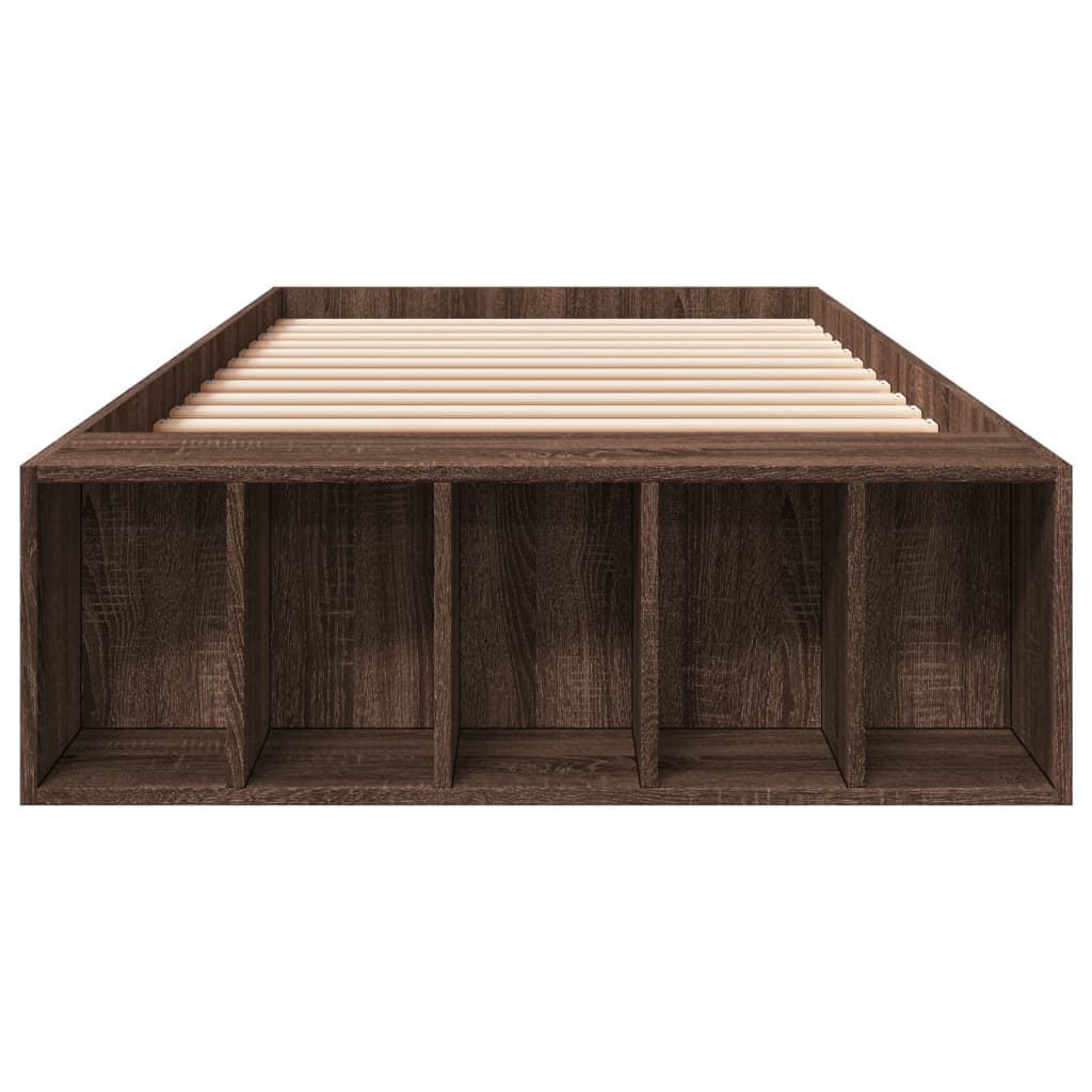 vidaXL Bed Frame without Mattress Brown Oak 90x200 cm