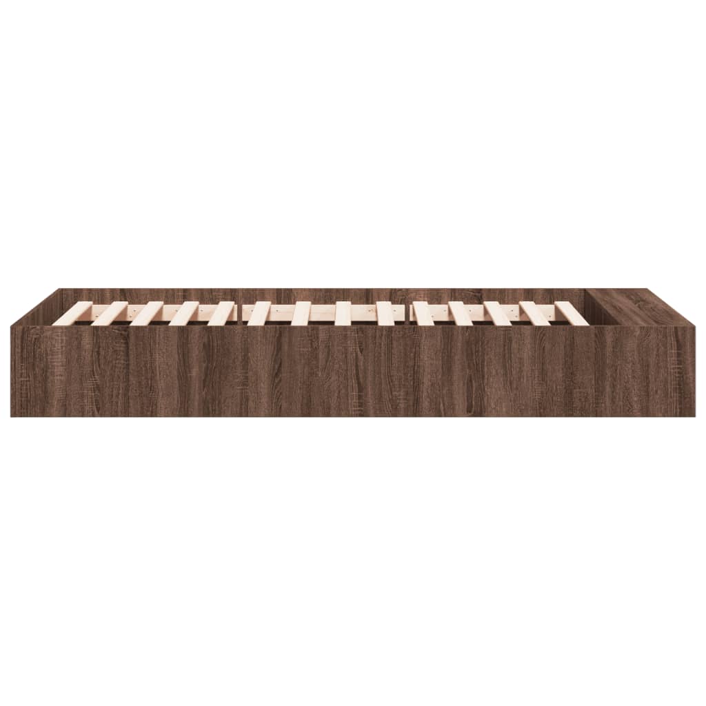 vidaXL Bed Frame without Mattress Brown Oak 90x200 cm