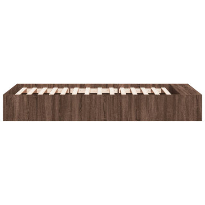 vidaXL Bed Frame without Mattress Brown Oak 90x200 cm