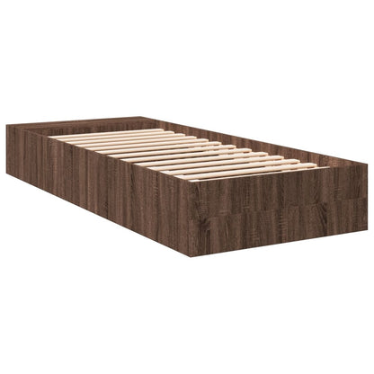 vidaXL Bed Frame without Mattress Brown Oak 90x200 cm