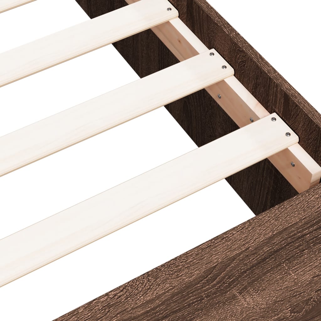 vidaXL Bed Frame without Mattress Brown Oak 90x200 cm