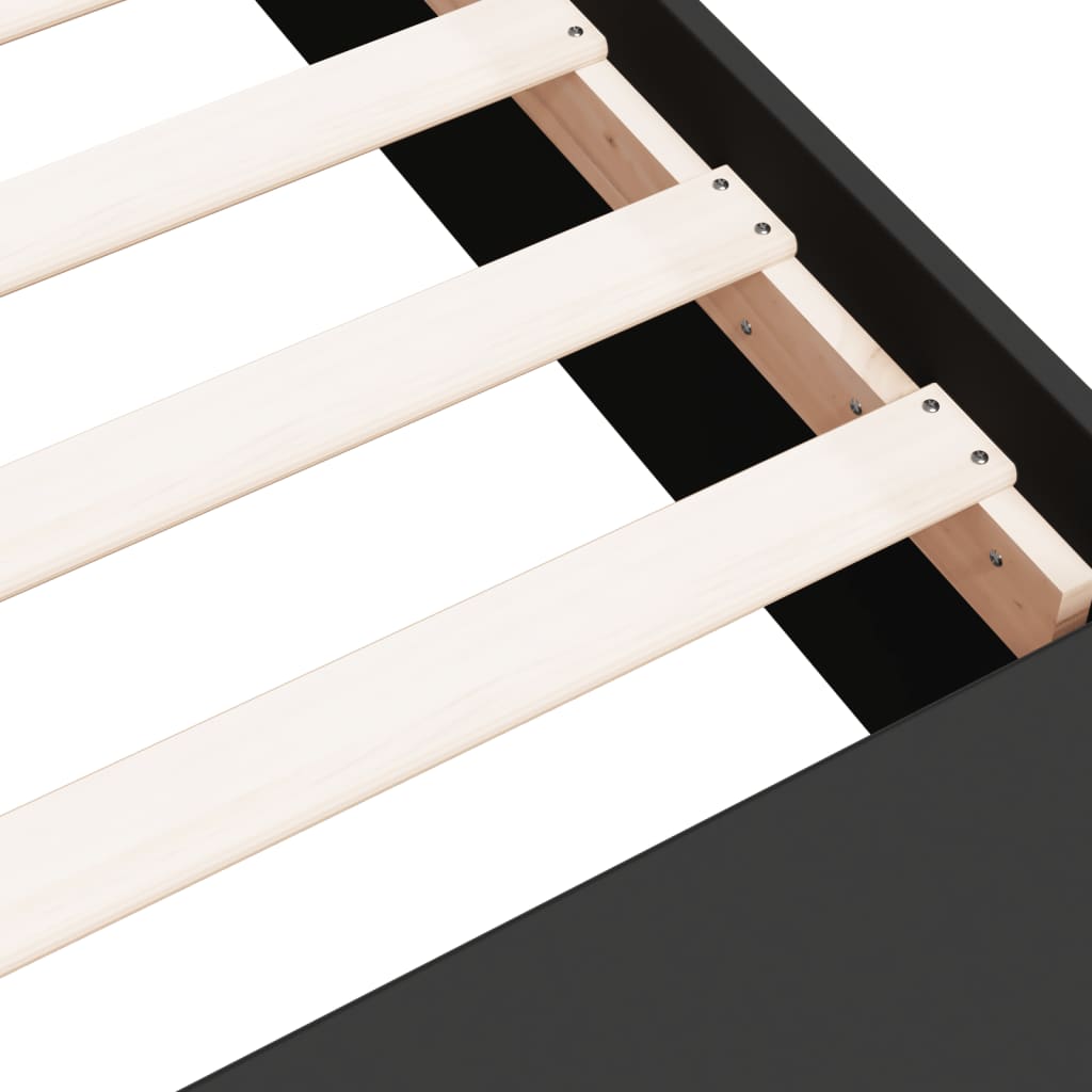 vidaXL Bed Frame without Mattress Black 90x190 cm Single
