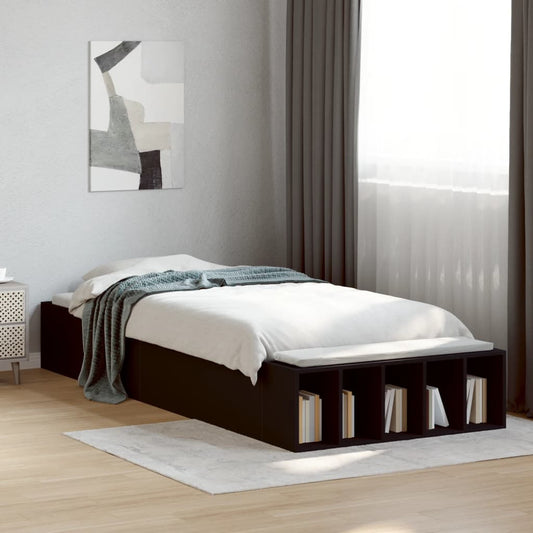 vidaXL Bed Frame without Mattress Black 90x190 cm Single