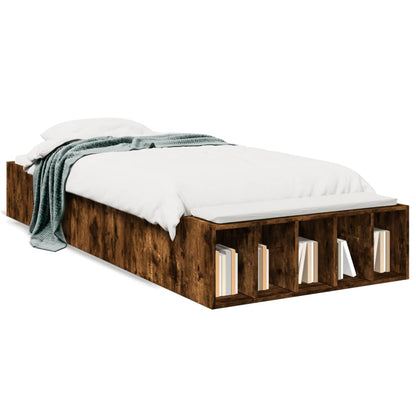 vidaXL Bed Frame without Mattress Smoked Oak 90x190 cm Single