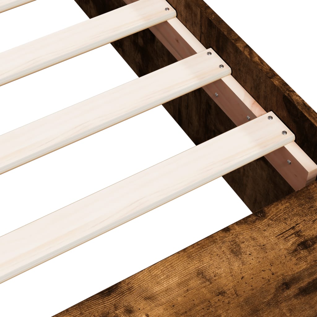vidaXL Bed Frame without Mattress Smoked Oak 90x190 cm Single