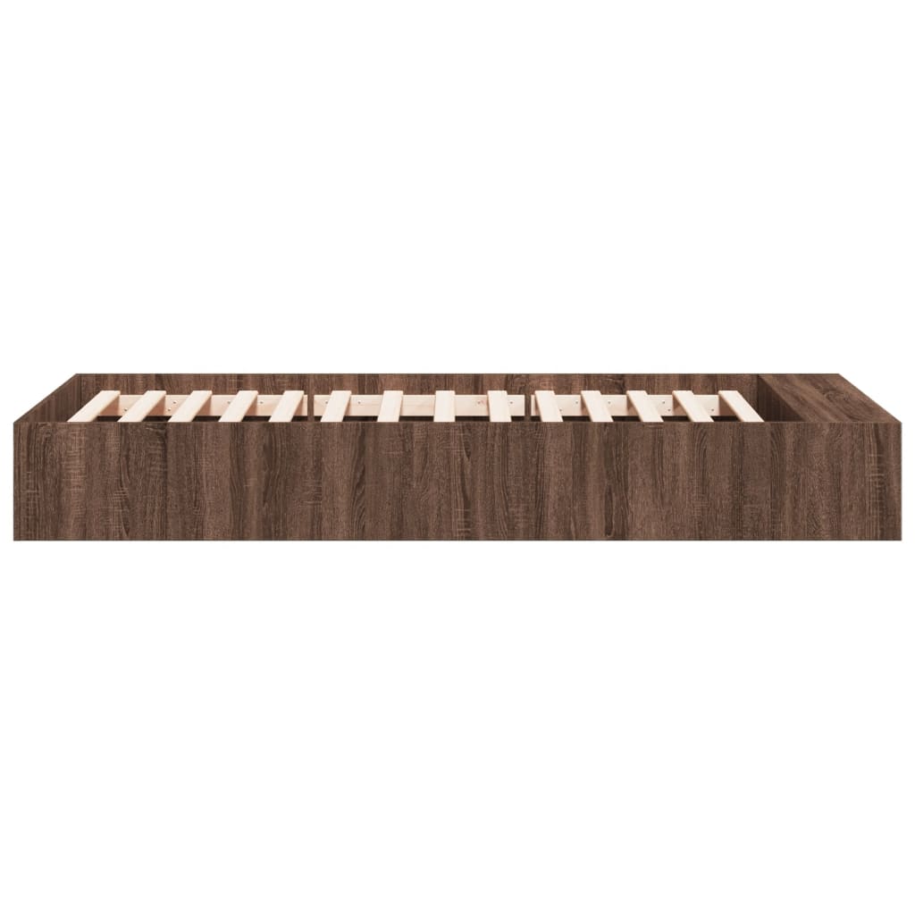 vidaXL Bed Frame without Mattress Brown Oak 75x190 cm Small Single