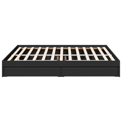 vidaXL Bed Frame with Drawers without Mattress Black 200x200 cm