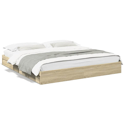 vidaXL Bed Frame with Drawers without Mattress Sonoma Oak 200x200 cm