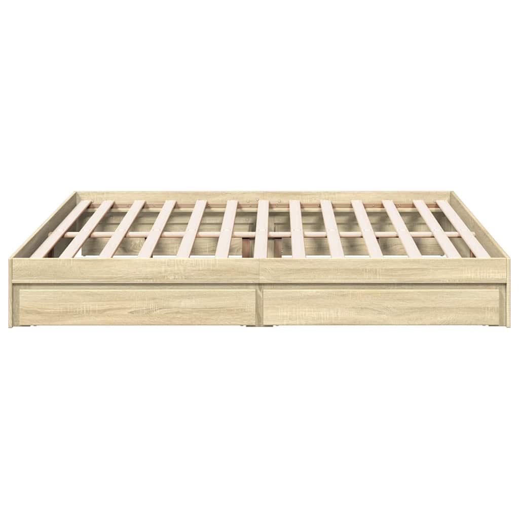 vidaXL Bed Frame with Drawers without Mattress Sonoma Oak 180x200 cm Super King