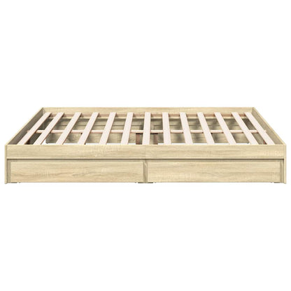 vidaXL Bed Frame with Drawers without Mattress Sonoma Oak 180x200 cm Super King