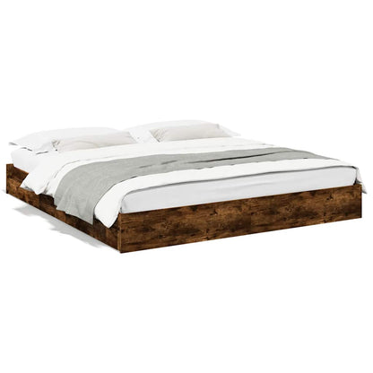 vidaXL Bed Frame with Drawers without Mattress Smoked Oak 180x200 cm