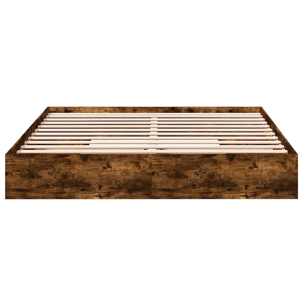 vidaXL Bed Frame with Drawers without Mattress Smoked Oak 180x200 cm