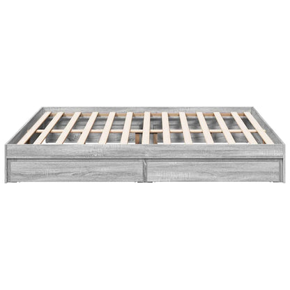 vidaXL Bed Frame with Drawers without Mattress Grey Sonoma 180x200 cm