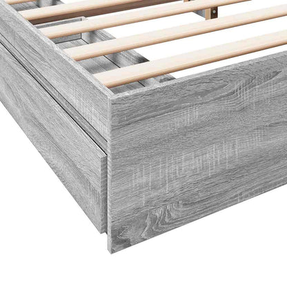 vidaXL Bed Frame with Drawers without Mattress Grey Sonoma 180x200 cm