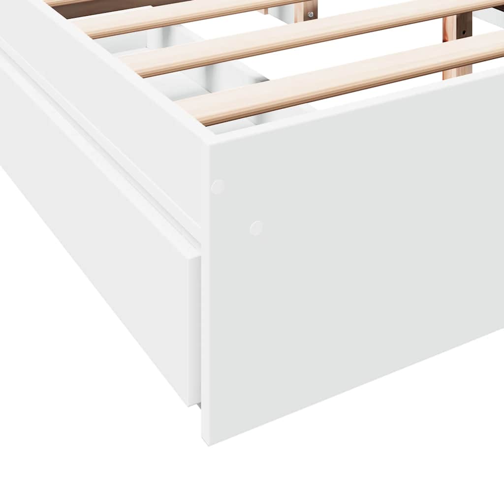 vidaXL Bed Frame with Drawers without Mattress White 160x200 cm