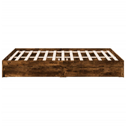 vidaXL Bed Frame with Drawers without Mattress Smoked Oak 160x200 cm