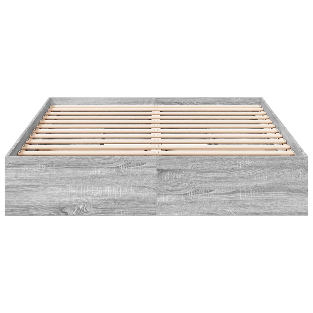 vidaXL Bed Frame with Drawers without Mattress Grey Sonoma 160x200 cm