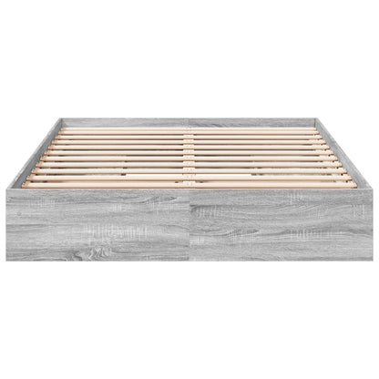 vidaXL Bed Frame with Drawers without Mattress Grey Sonoma 160x200 cm