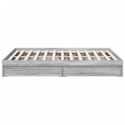 vidaXL Bed Frame with Drawers without Mattress Grey Sonoma 160x200 cm