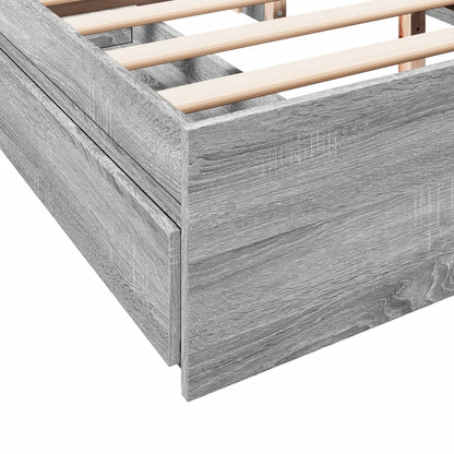 vidaXL Bed Frame with Drawers without Mattress Grey Sonoma 160x200 cm