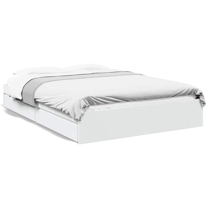 vidaXL Bed Frame with Drawers without Mattress White 150x200 cm