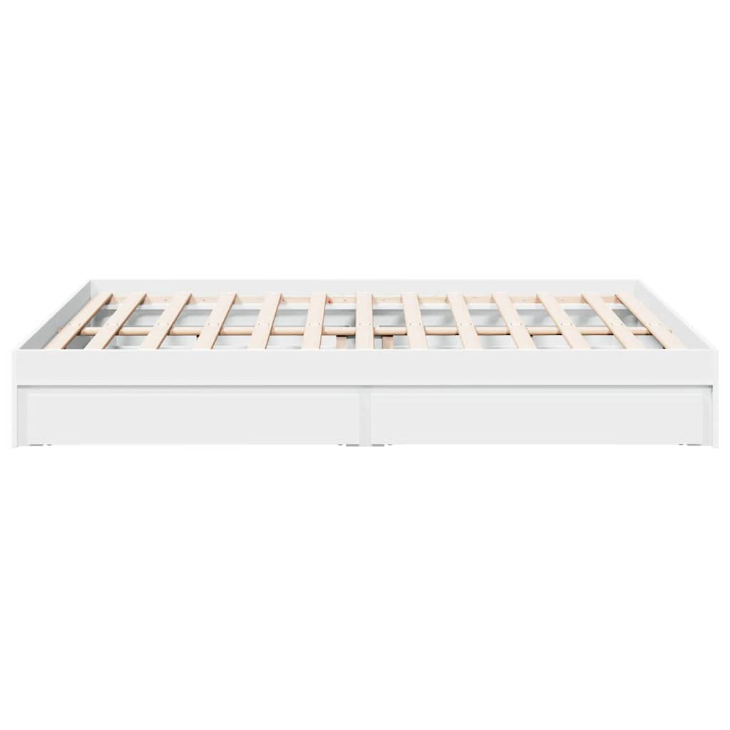 vidaXL Bed Frame with Drawers without Mattress White 150x200 cm
