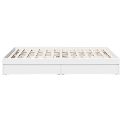 vidaXL Bed Frame with Drawers without Mattress White 150x200 cm