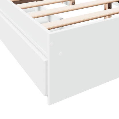 vidaXL Bed Frame with Drawers without Mattress White 150x200 cm