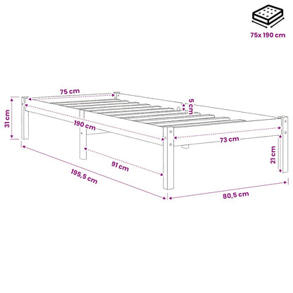 vidaXL Bed Frame with Drawers without Mattress White 150x200 cm