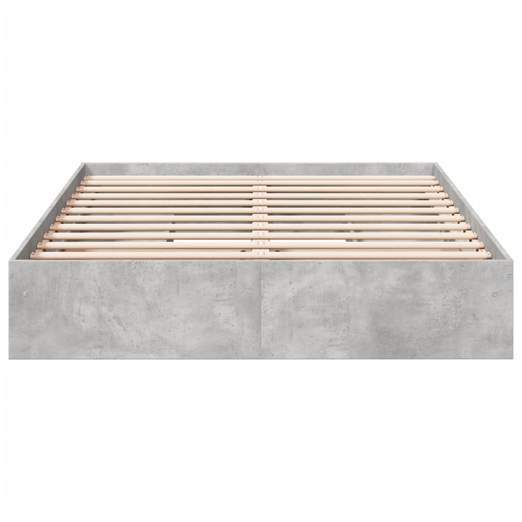 vidaXL Bed Frame with Drawers without Mattress Concrete Grey 150x200 cm King Size
