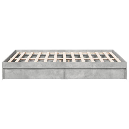 vidaXL Bed Frame with Drawers without Mattress Concrete Grey 150x200 cm King Size