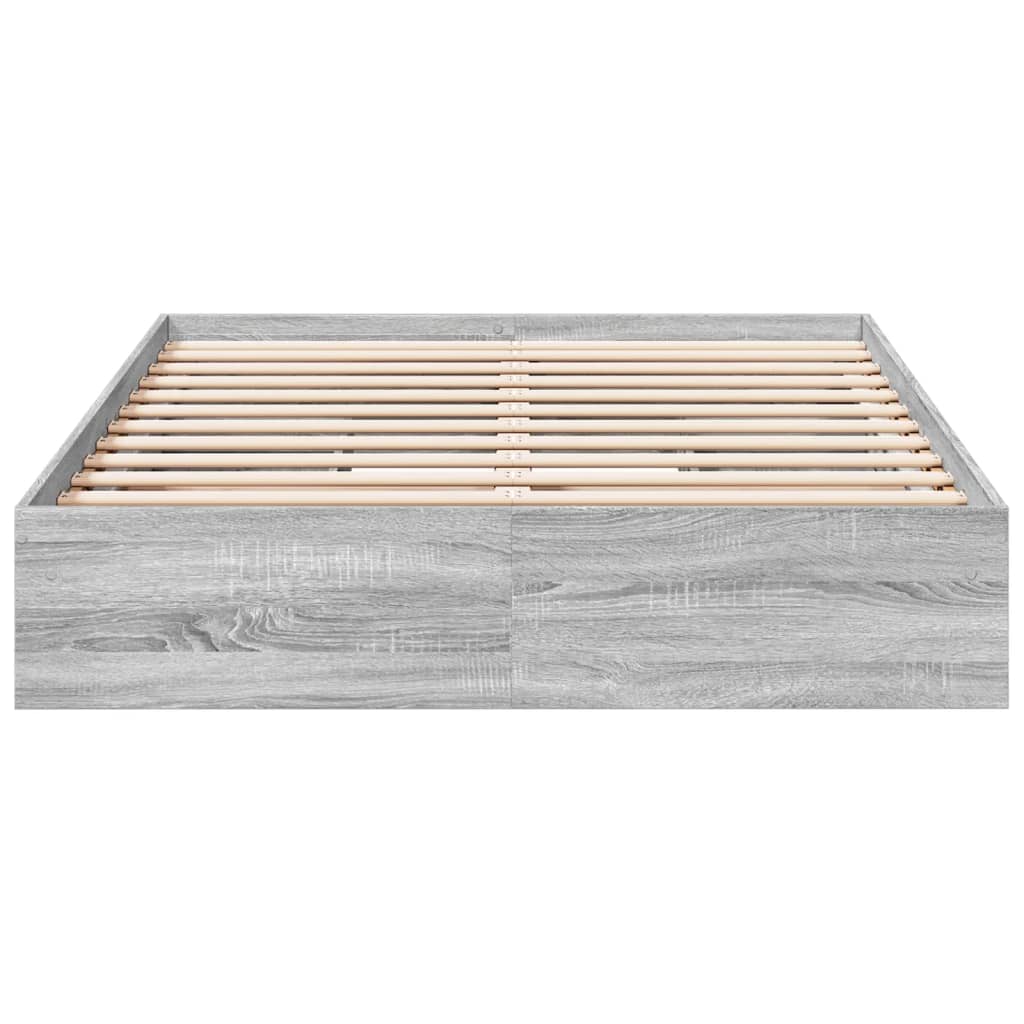 vidaXL Bed Frame with Drawers without Mattress Grey Sonoma 140x200 cm